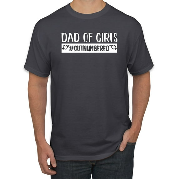 Wild Bobby, Outnumbered Dad with Girls Gift, Father's Day, Men Graphic Tee, Charcoal, 3X-Large