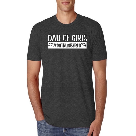 Wild Bobby, Outnumbered Dad with Girls Gift, Father's Day, Men Premium Tri Blend Tee, Vintage Black, Large