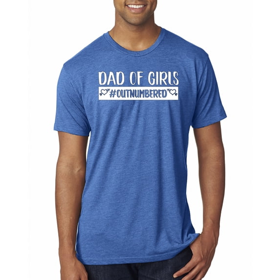 Wild Bobby, Outnumbered Dad with Girls Gift, Father's Day, Men Premium Tri Blend Tee, Vintage Royal, Large