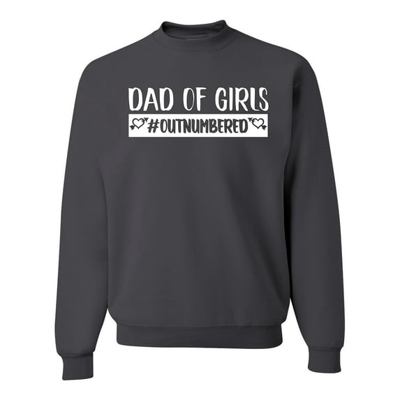Wild Bobby, Outnumbered Dad with Girls Gift, Father's Day, Unisex Crewneck Graphic Sweatshirt, Charcoal, XX-Large