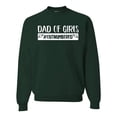 thumbnail image 1 of Wild Bobby, Outnumbered Dad with Girls Gift, Father's Day, Unisex Crewneck Graphic Sweatshirt, Forest Green, Large, 1 of 3