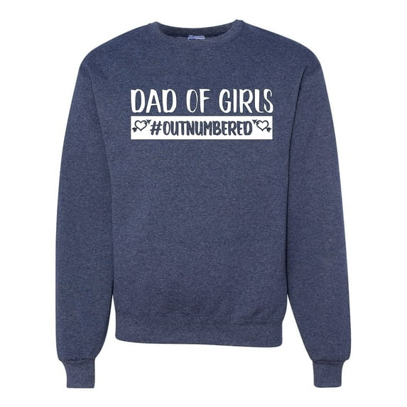 Wild Bobby, Outnumbered Dad with Girls Gift, Father's Day, Unisex Crewneck Graphic Sweatshirt, Vintage Heather Navy, Small