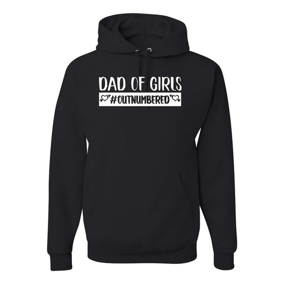 Wild Bobby, Outnumbered Dad with Girls Gift, Father's Day, Unisex Graphic Hoodie Sweatshirt, Black, XX-Large