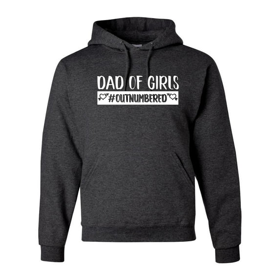Wild Bobby, Outnumbered Dad with Girls Gift, Father's Day, Unisex Graphic Hoodie Sweatshirt, Heather Black, Medium