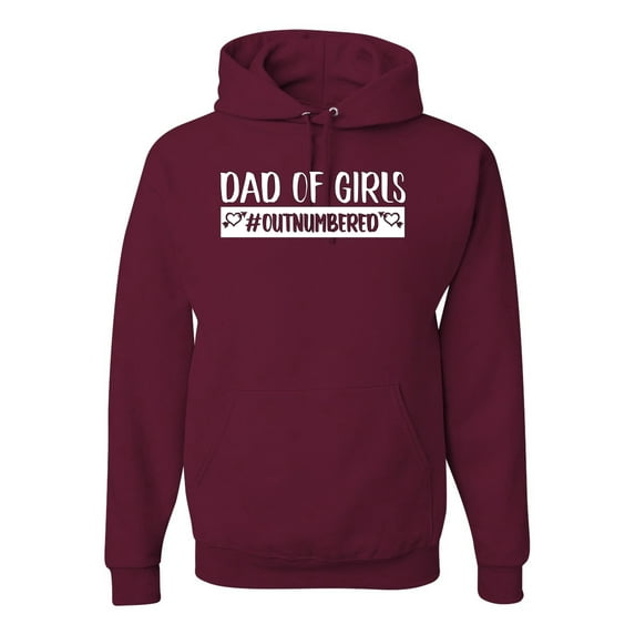 Wild Bobby, Outnumbered Dad with Girls Gift, Father's Day, Unisex Graphic Hoodie Sweatshirt, Maroon, X-Large