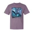 thumbnail image 1 of Wild Bobby, Owl Flying at Night In Front of the Moon, Animal Lover, Garment-Dyed Washed Look Short Sleeve T-Shirt, Rosewood, 2XL, 1 of 3