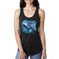 thumbnail image 1 of Wild Bobby, Owl Flying at Nihght In Front of the Moon Animal Lover Ladies Racerback Tank Top, Black, Small, 1 of 3