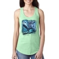 thumbnail image 1 of Wild Bobby, Owl Flying at Nihght In Front of the Moon Animal Lover Ladies Racerback Tank Top, Mint, X-Large, 1 of 3
