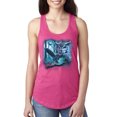 thumbnail image 1 of Wild Bobby, Owl Flying at Nihght In Front of the Moon Animal Lover Ladies Racerback Tank Top, Raspberry, Small, 1 of 3