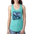 thumbnail image 1 of Wild Bobby, Owl Flying at Nihght In Front of the Moon Animal Lover Ladies Racerback Tank Top, Tahiti Blue, Medium, 1 of 3