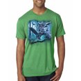 thumbnail image 1 of Wild Bobby, Owl Flying at Nihght In Front of the Moon Animal Lover Mens Premium Tri Blend T-Shirt, Envy, 2XL, 1 of 3