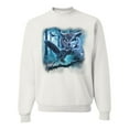 thumbnail image 1 of Wild Bobby, Owl Flying at Nihght In Front of the Moon Animal Lover Unisex Crewneck Graphic Sweatshirt, White, X-Large, 1 of 3