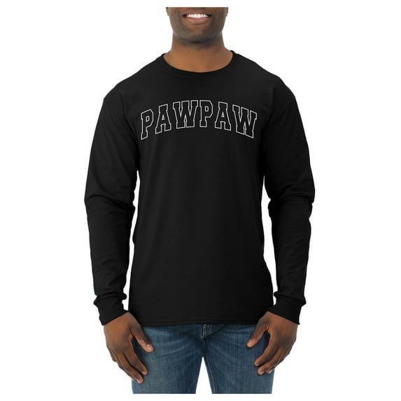 Wild Bobby PAWPAW Varsity Letters Men Long Sleeve Shirt