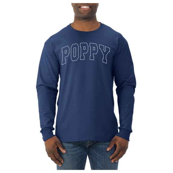 Wild Bobby POPPY Varsity Letters Men Long Sleeve Shirt
