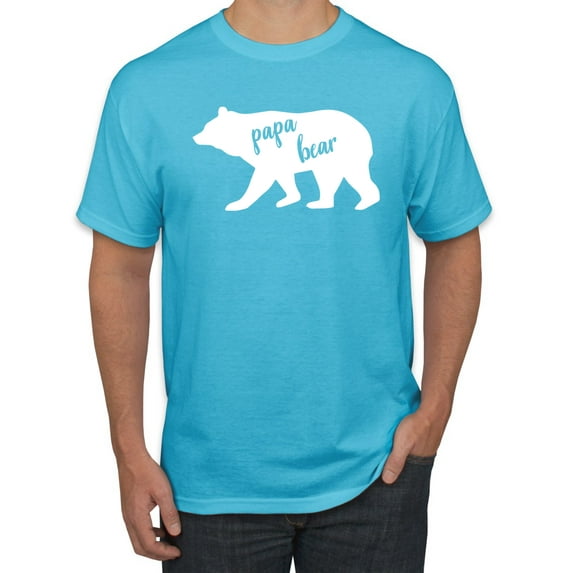 Wild Bobby, Papa Bear, Father's Day, Men Graphic Tee, Light Turquoise, 3X-Large