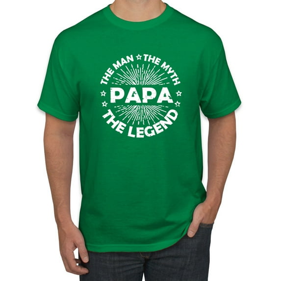 Wild Bobby, Papa Man Myth Legend Funny Dad Uncle Papa Granpa Dad Gift, Father's Day, Men Graphic Tee, Kelly, Medium