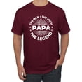 thumbnail image 1 of Wild Bobby, Papa Man Myth Legend Funny Dad Uncle Papa Granpa Dad Gift, Father's Day, Men Graphic Tee, Maroon, 4X-Large, 1 of 4
