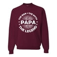 thumbnail image 1 of Wild Bobby, Papa Man Myth Legend Funny Dad Uncle Papa Granpa Dad Gift, Father's Day, Unisex Crewneck Graphic Sweatshirt, Maroon, Small, 1 of 4