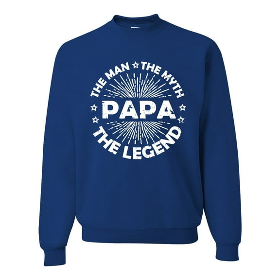 Wild Bobby, Papa Man Myth Legend Funny Dad Uncle Papa Granpa Dad Gift, Father's Day, Unisex Crewneck Graphic Sweatshirt, Royal, X-Large