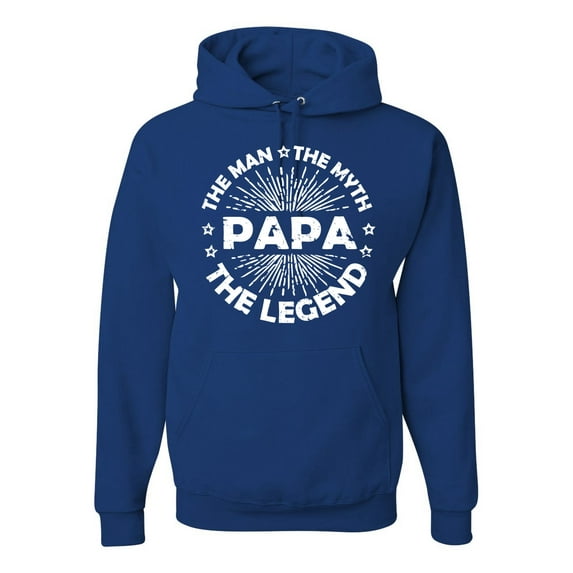 Wild Bobby, Papa Man Myth Legend Funny Dad Uncle Papa Granpa Dad Gift, Father's Day, Unisex Graphic Hoodie Sweatshirt, Royal, Small