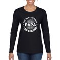 thumbnail image 1 of Wild Bobby, Papa Man Myth Legend Funny Dad Uncle Papa Granpa Dad Gift, Father's Day, Women Graphic Long Sleeve Tee, Black, Small, 1 of 4