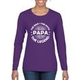 thumbnail image 1 of Wild Bobby, Papa Man Myth Legend Funny Dad Uncle Papa Granpa Dad Gift, Father's Day, Women Graphic Long Sleeve Tee, Purple, Large, 1 of 4