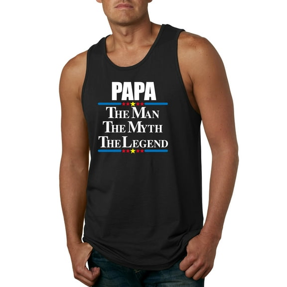 Wild Bobby,Papa The Man The Myth The Legend Best Daddy Father Gift, Father's Day, Men Graphic Tank Top, Black, Small