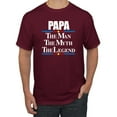 thumbnail image 1 of Wild Bobby,Papa The Man The Myth The Legend Best Daddy Father Gift, Father's Day, Men Graphic Tees, Maroon, Small, 1 of 3