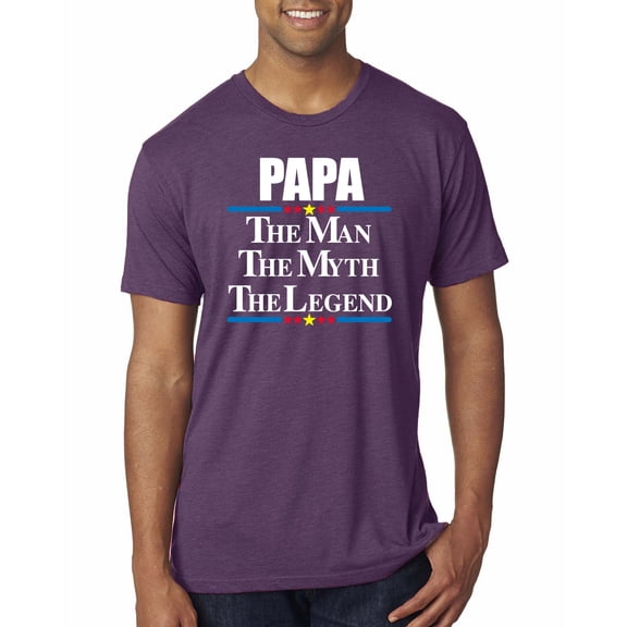 Wild Bobby,Papa The Man The Myth The Legend Best Daddy Father Gift, Father's Day, Men Premium Tri Blend Tees, Vintage Purple, Medium