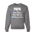 thumbnail image 1 of Wild Bobby,Papa The Man The Myth The Legend Best Daddy Father Gift, Father's Day, Unisex Crewneck Graphic Sweatshirt, Heather Grey, X-Large, 1 of 3