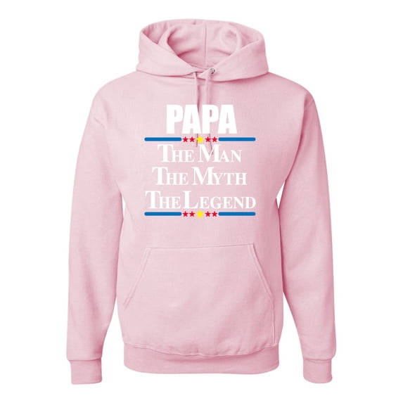 Wild Bobby, Papa The Man The Myth The Legend Best Daddy Father Gift, Father's Day, Unisex Graphic Hoodie Sweatshirt, Light Pink, 2XL