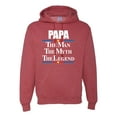 thumbnail image 1 of Wild Bobby,Papa The Man The Myth The Legend Best Daddy Father Gift, Father's Day, Unisex Graphic Hoodie Sweatshirt, Vintage Heather Red, Medium, 1 of 3
