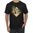 thumbnail image 1 of Wild Bobby, Paradise Found Beach Chilling Pop Culture Men's Graphic T-Shirt, Black, Small, 1 of 3