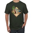 thumbnail image 1 of Wild Bobby, Paradise Found Beach Chilling Pop Culture Men's Graphic T-Shirt, Forest Green, 5XL, 1 of 3