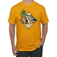 thumbnail image 1 of Wild Bobby, Paradise Found Beach Chilling Pop Culture Men's Graphic T-Shirt, Gold, 2XL, 1 of 3