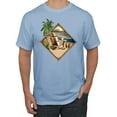 thumbnail image 1 of Wild Bobby, Paradise Found Beach Chilling Pop Culture Men's Graphic T-Shirt, Light Blue, Large, 1 of 3