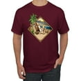 thumbnail image 1 of Wild Bobby, Paradise Found Beach Chilling Pop Culture Men's Graphic T-Shirt, Maroon, 2XL, 1 of 3