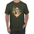 thumbnail image 1 of Wild Bobby, Paradise Found Beach Chilling Pop Culture Men's Graphic T-Shirt, Military Green, 2XL, 1 of 3