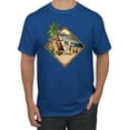 thumbnail image 1 of Wild Bobby, Paradise Found Beach Chilling Pop Culture Men's Graphic T-Shirt, Royal, Small, 1 of 3