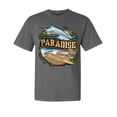 thumbnail image 1 of Wild Bobby, Paradise Surf Shack Marlin, Garment-Dyed Washed Look Short Sleeve Tees, Charcoal, Medium, 1 of 3