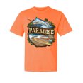 thumbnail image 1 of Wild Bobby, Paradise Surf Shack Marlin, Garment-Dyed Washed Look Short Sleeve Tees, Neon Orange, 2XL, 1 of 3