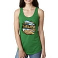 thumbnail image 1 of Wild Bobby, Paradise Surf Shack Marlin Pop Culture Ladies Racerback Tank Top, Kelly, Small, 1 of 3