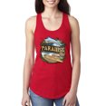 thumbnail image 1 of Wild Bobby, Paradise Surf Shack Marlin Pop Culture Ladies Racerback Tank Top, Red, Large, 1 of 3