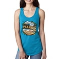 thumbnail image 1 of Wild Bobby, Paradise Surf Shack Marlin Pop Culture Ladies Racerback Tank Top, Turquoise, Small, 1 of 3
