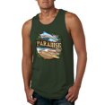 thumbnail image 1 of Wild Bobby, Paradise Surf Shack Marlin Pop Culture Mens Graphic Tank Top, Forest Green, Medium, 1 of 3