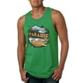 thumbnail image 1 of Wild Bobby, Paradise Surf Shack Marlin Pop Culture Mens Graphic Tank Top, Kelly, Small, 1 of 3