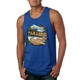 thumbnail image 1 of Wild Bobby, Paradise Surf Shack Marlin Pop Culture Mens Graphic Tank Top, Royal, 3XL, 1 of 3