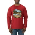 thumbnail image 1 of Wild Bobby, Paradise Surf Shack Marlin Pop Culture Mens Long Sleeve Shirt, Red, 2XL, 1 of 3