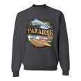thumbnail image 1 of Wild Bobby, Paradise Surf Shack Marlin Pop Culture Unisex Crewneck Graphic Sweatshirt, Charcoal, Medium, 1 of 3