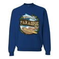 thumbnail image 1 of Wild Bobby, Paradise Surf Shack Marlin Pop Culture Unisex Crewneck Graphic Sweatshirt, Royal, Large, 1 of 3